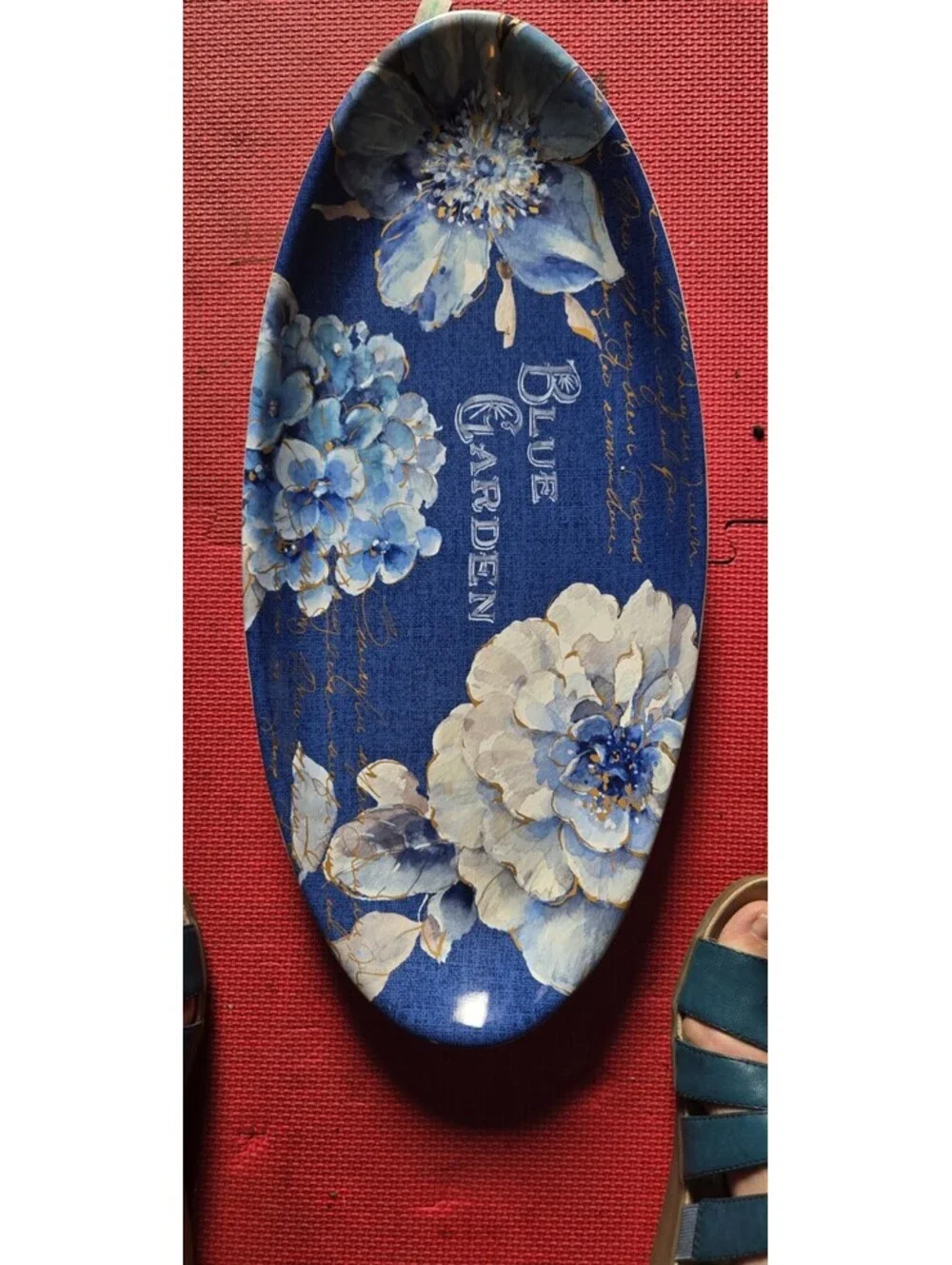 Indigold Certified International Signed Lisa Audit Floral OvalTray Floral 19.75